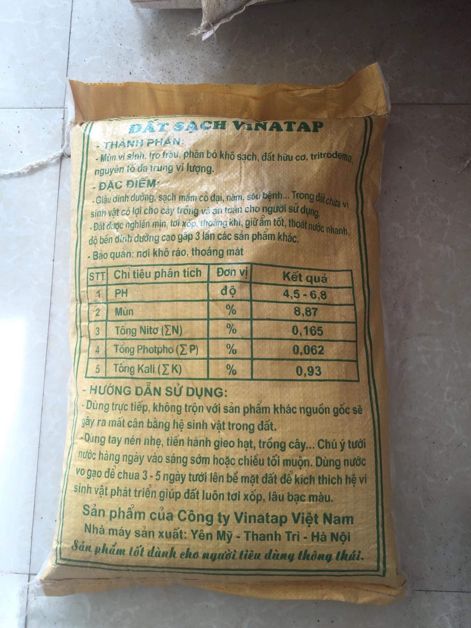 Đất vi sinh VinaTap 20kg