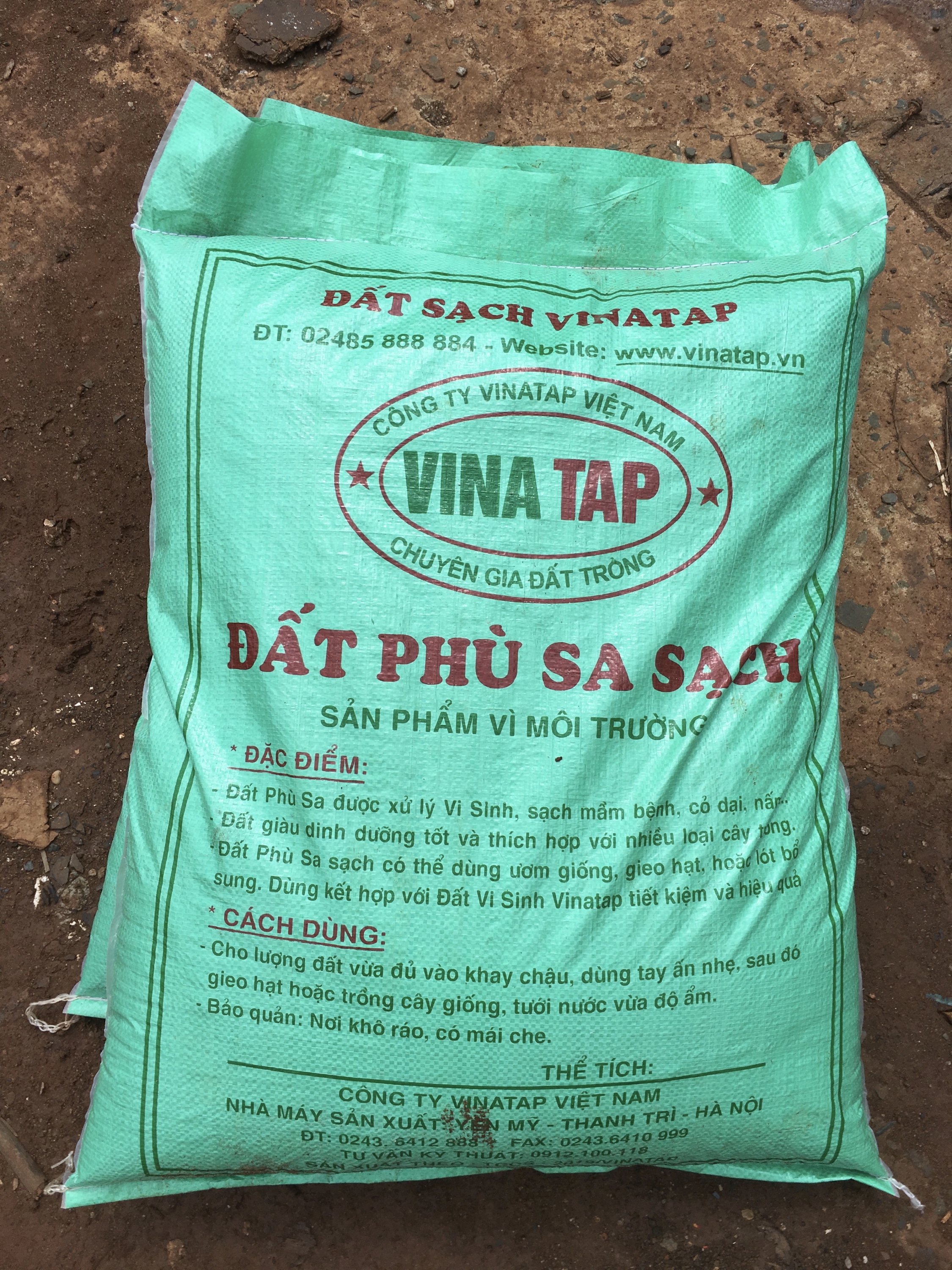 COMBO 30 bao | Đất phù sa trồng cây | Đất phù sa đóng bao 25kg | Xử lý sạch nấm cỏ dại, mầm bệnh, nghiền nhỏ | Nhà máy VinaTap sản xuất.