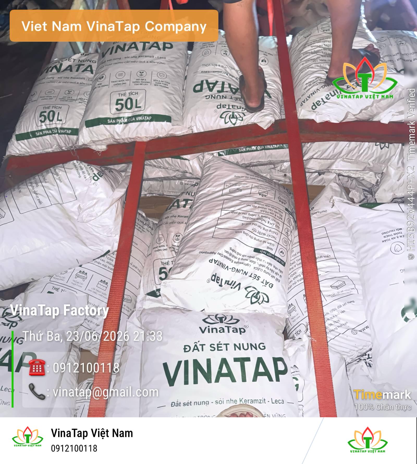 Quy cách đóng bao 25kg viên đất nung VinaTap chuẩn nhà máy