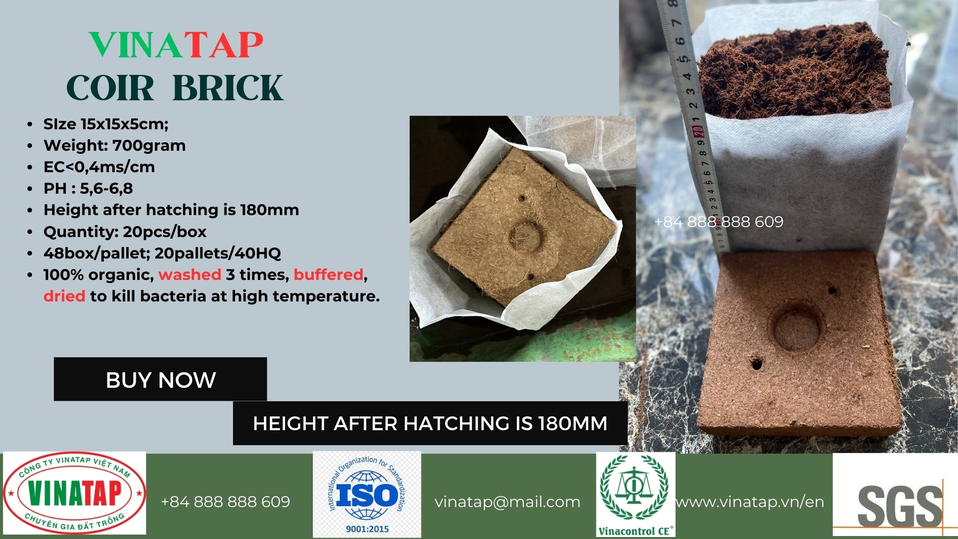 coco brick 600gram vinatap